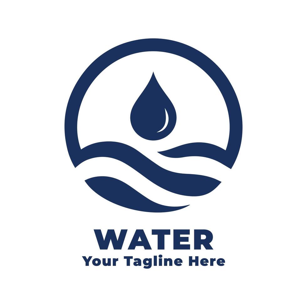 Water Simple Logo Illustration With Flat Background vector