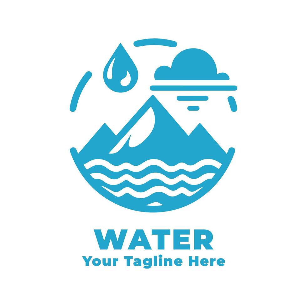 Logo Simple Water Design With Blue Concept vector