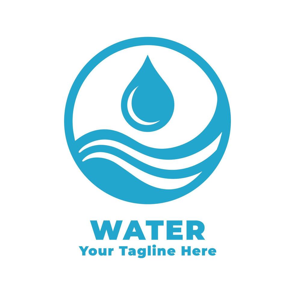 Simple Water Logo Illustration vector