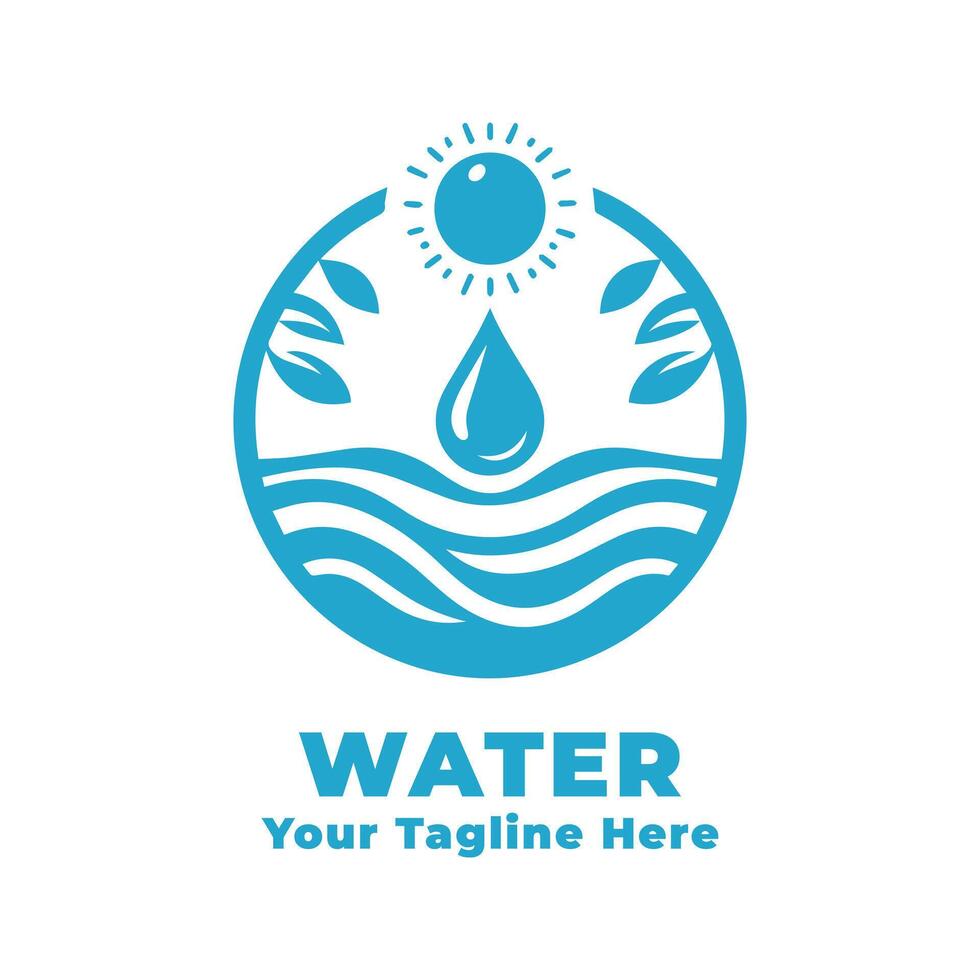 Logo Simple Water Illustration With Flat Background vector