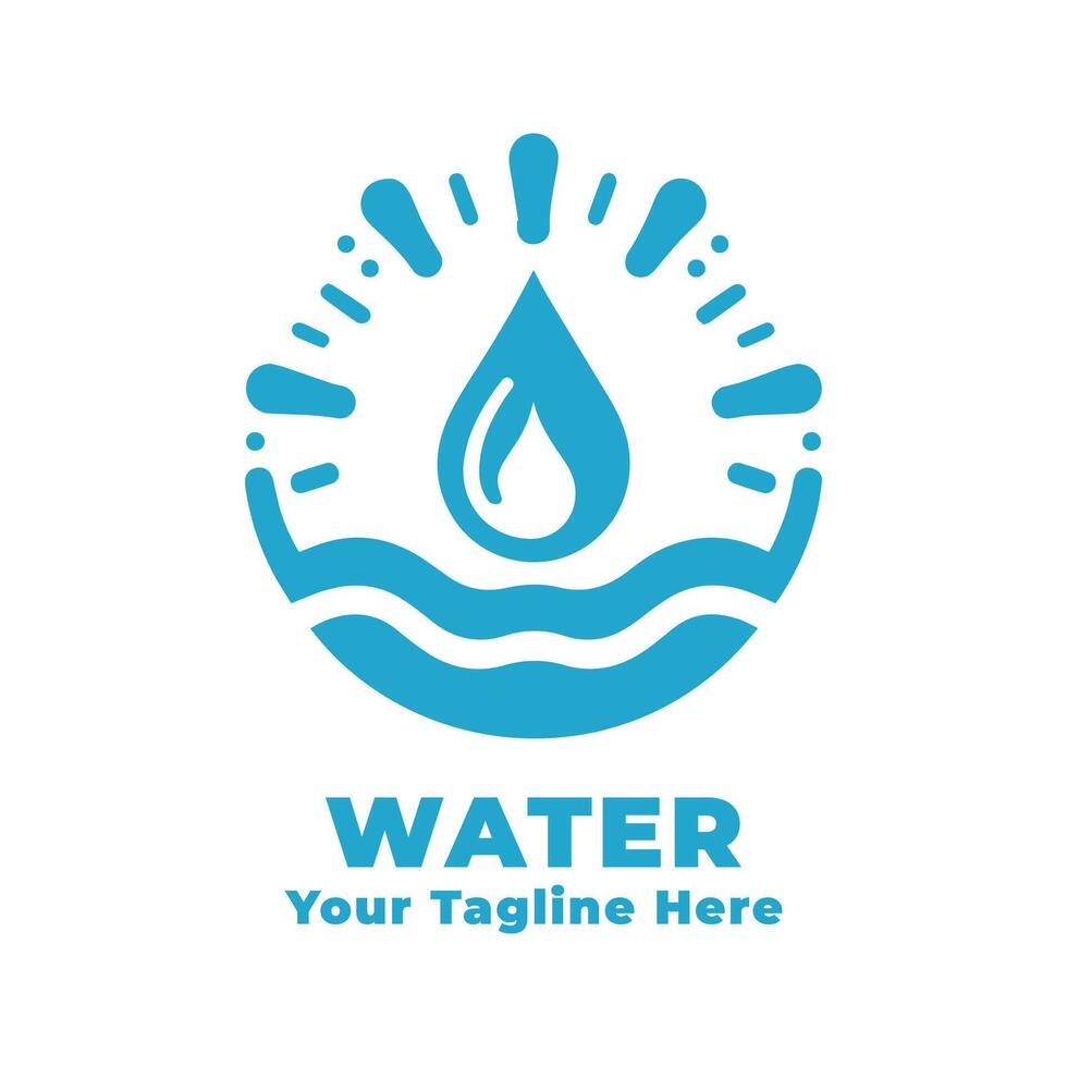 Water Logo Simple Silhouette Illustration vector