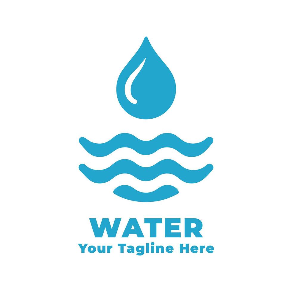 Simple Water Logo Illustration With Flat Background vector