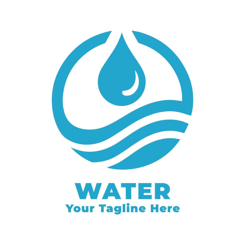Simple Water Logo Design Silhouette vector