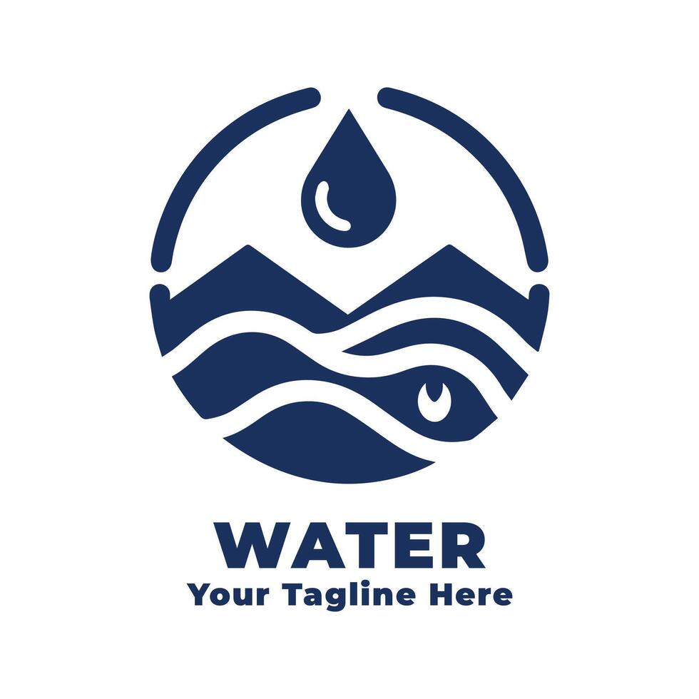 Logo Water Simple Design With Flat Background vector