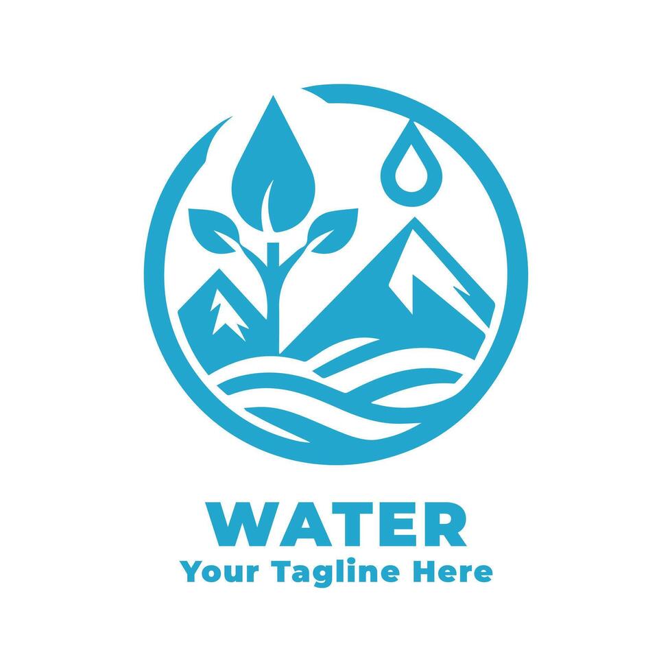 Simple Water Logo Design Illustration vector