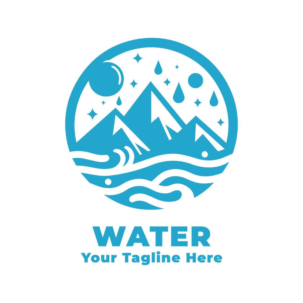Water Logo Simple Design vector