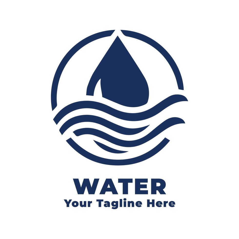 Simple Logo Water Design With Flat Background vector
