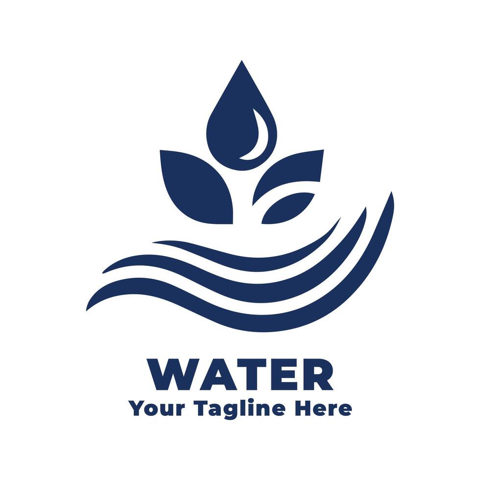 Water Simple Logo Design With Flat Background vector
