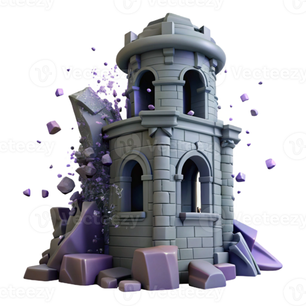 stunning classic Ruined Tower Silhouette Isolated for Gothic Designs exclusive png