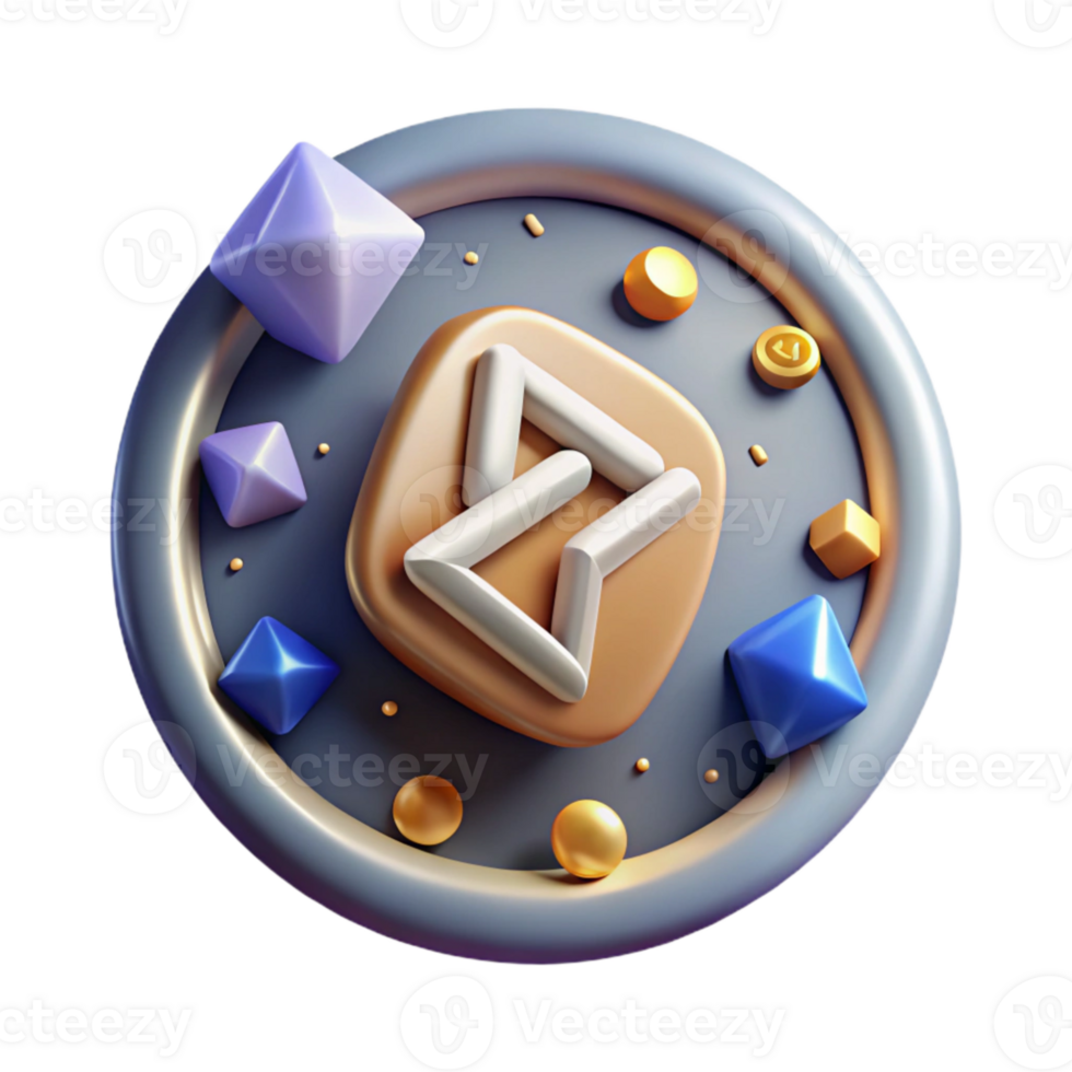 serene creative Rune Stone Button Icon Set Cutout for User Interface Elements detailed png