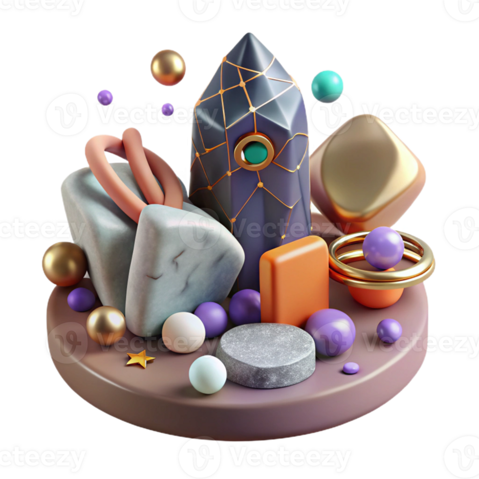 wonderful artistic Rune Stone Jewelry Set Isolated for E-commerce Product Photos premium png