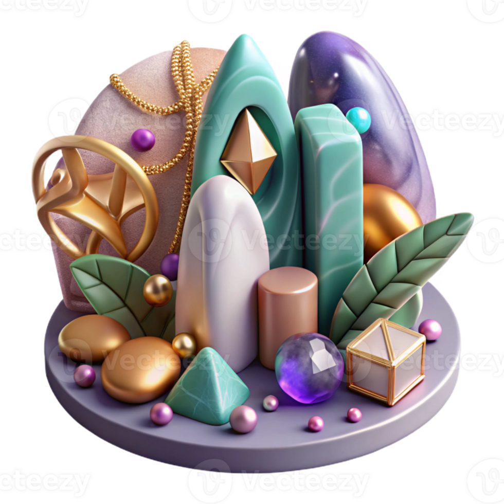 wonderful modern Rune Stone Jewelry Collection Isolated for Product Catalogs detailed png