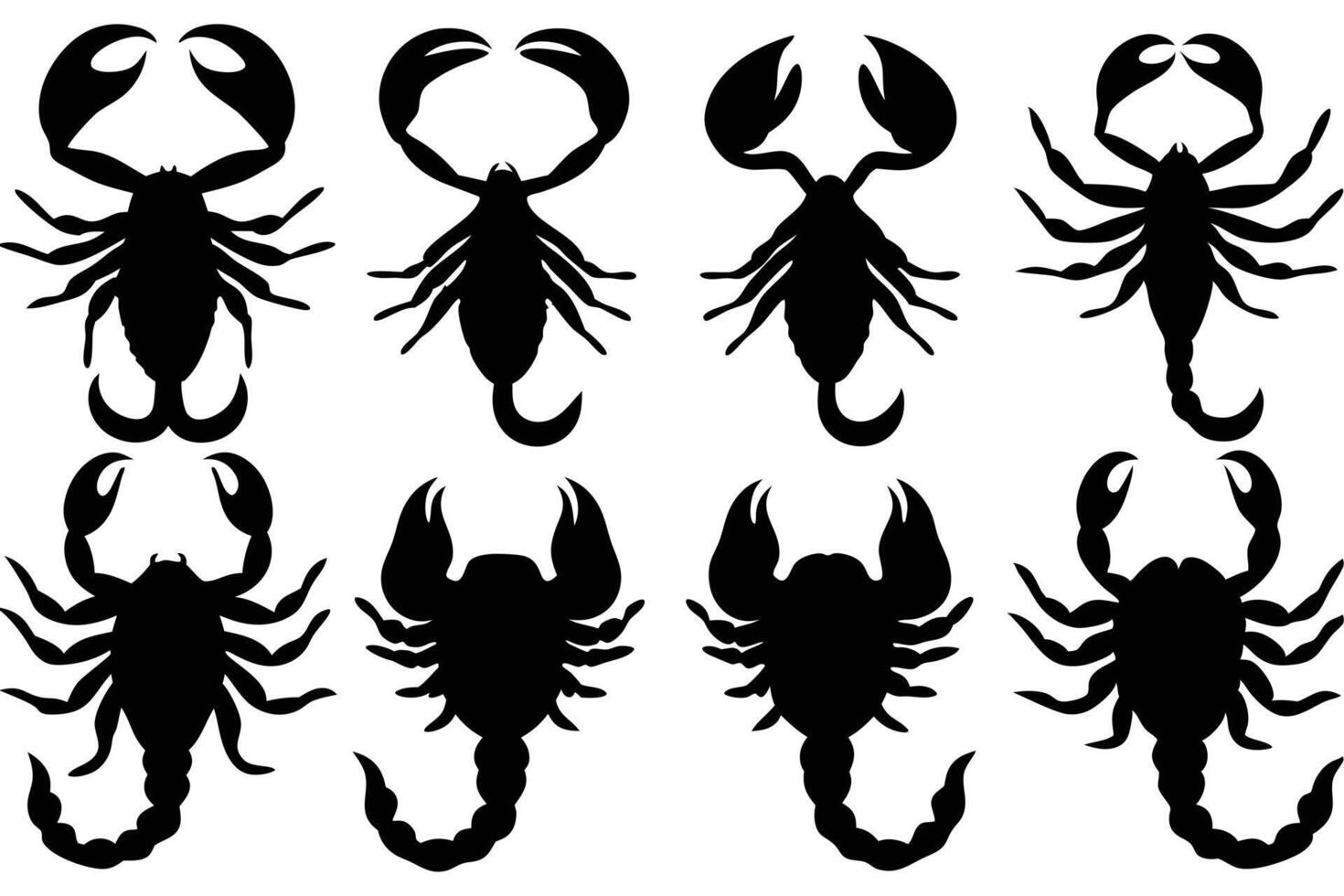 Black Silhouette Scorpion vector