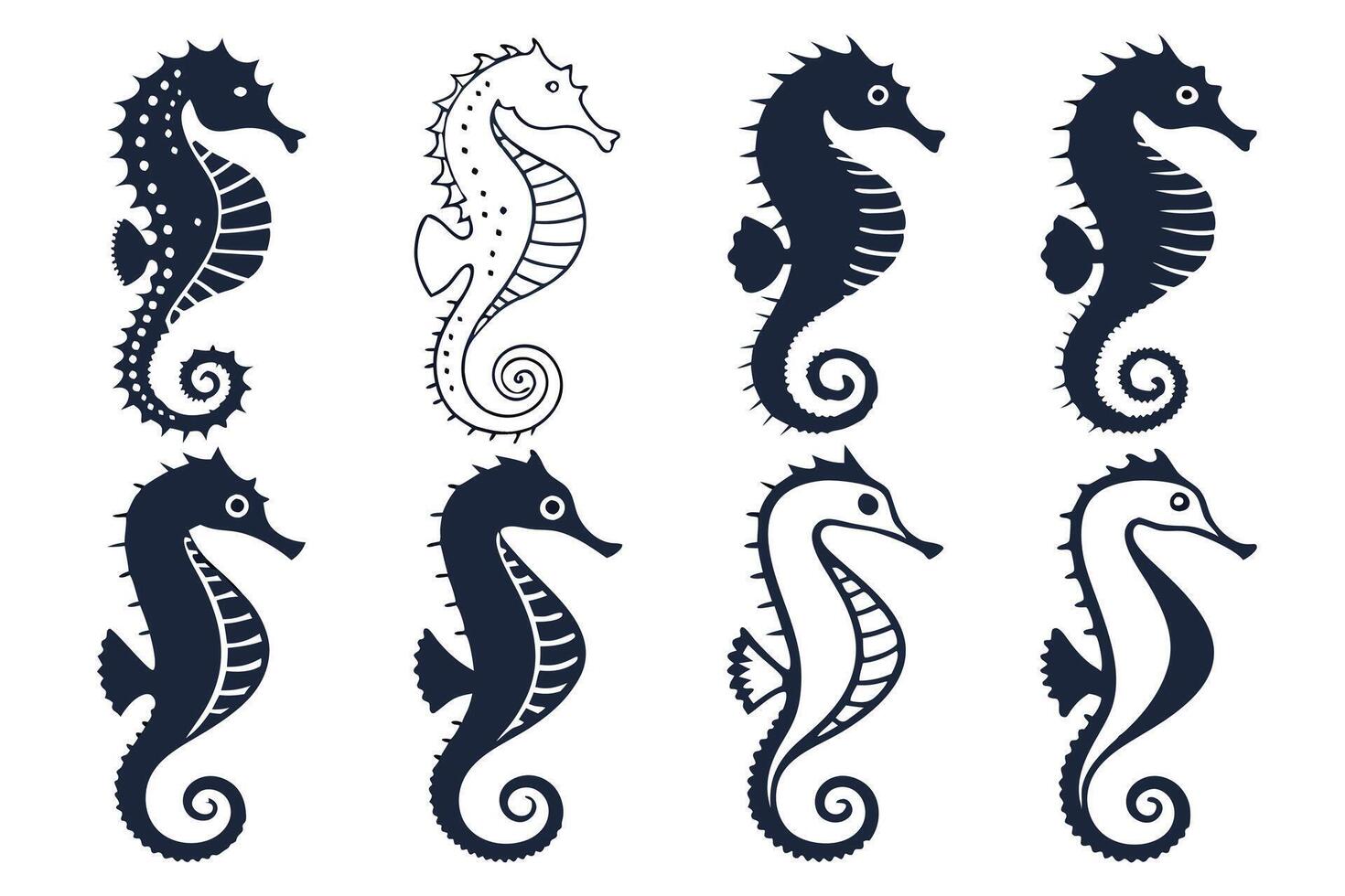 Simple, stylized black silhouettes vector