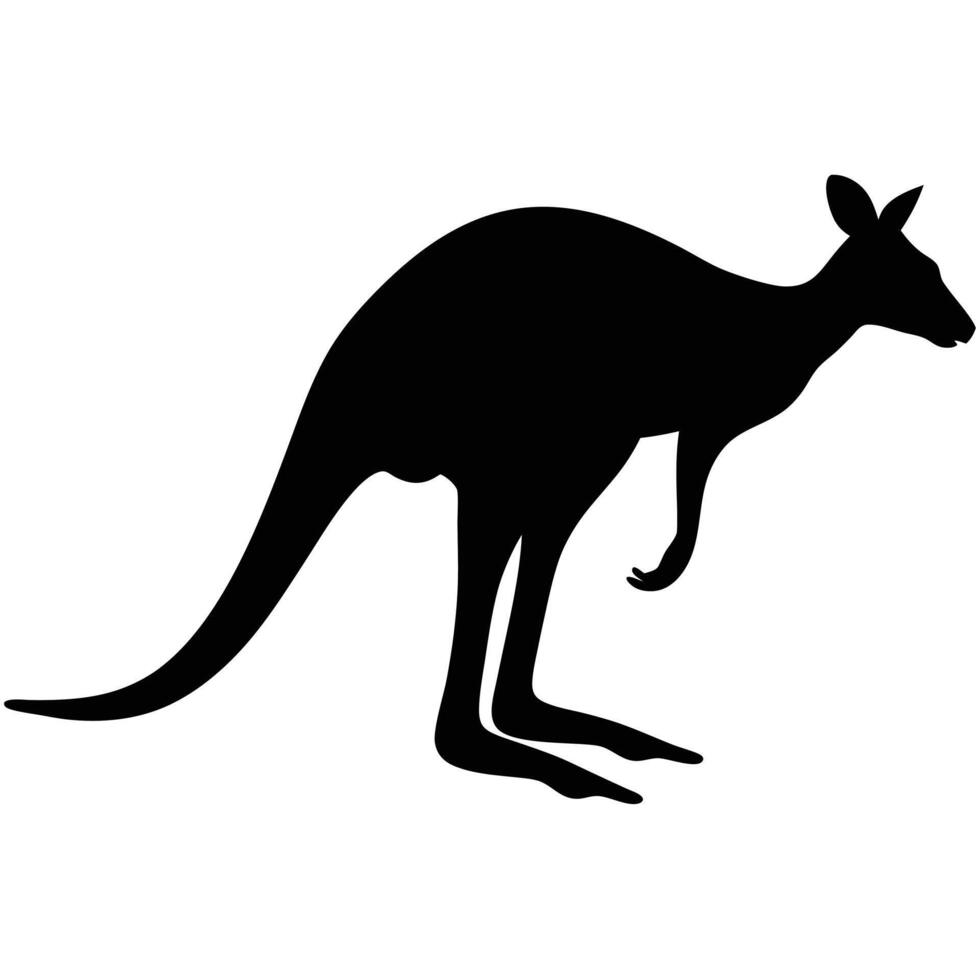 silhouette of a kangaroo. vector