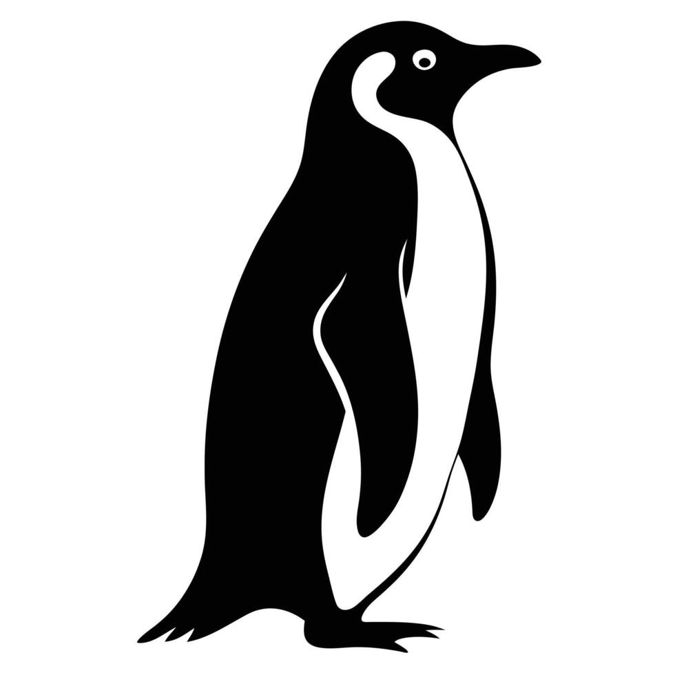 minimalist silhouette of a penguin. vector