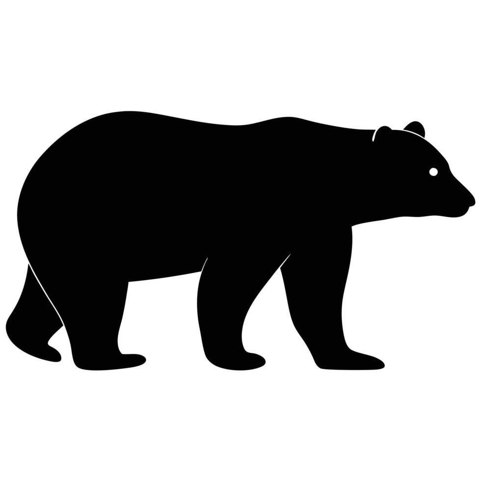 bold silhouette of a bear walking. vector