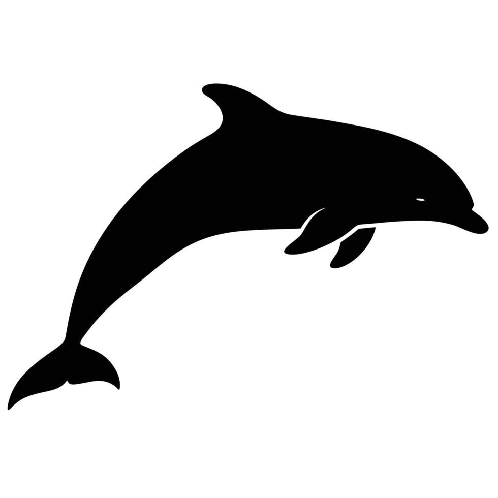 black silhouette of a dolphin vector