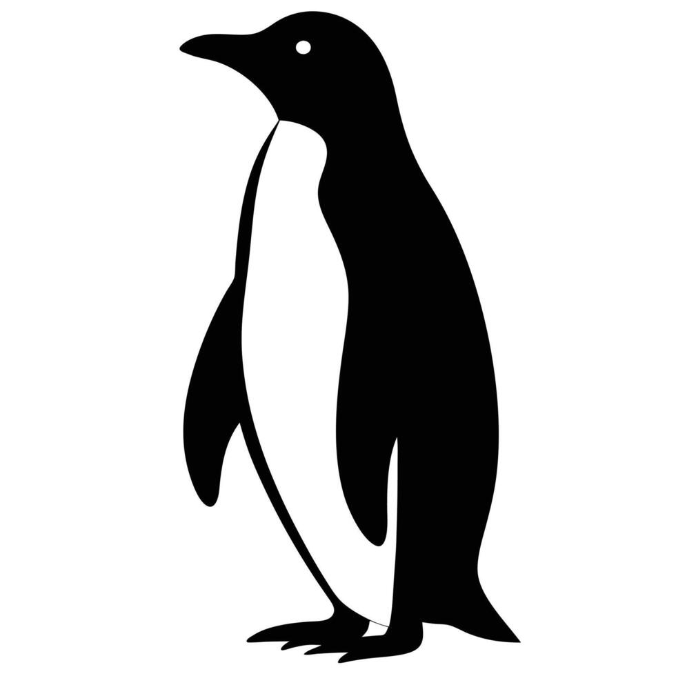 Simple Black Silhouette of a Penguin vector