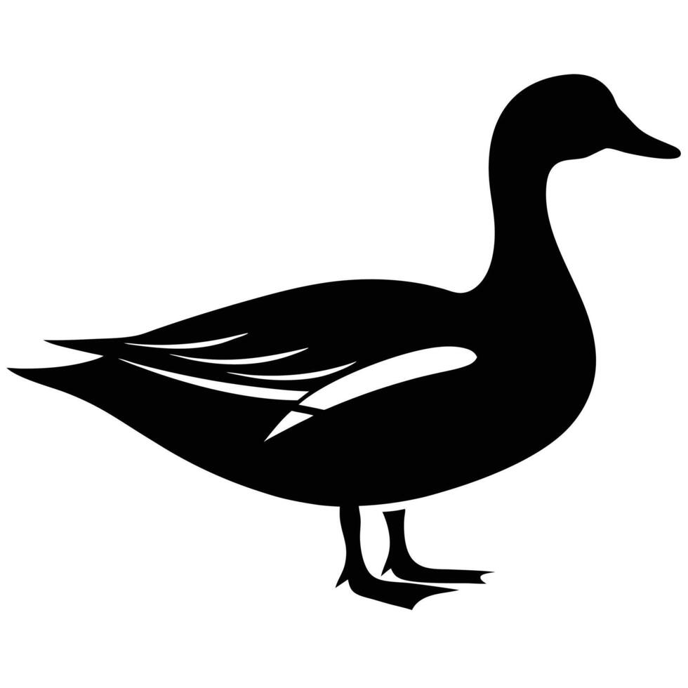 black silhouette of a duck, perfect for graphic design or branding projects. vector