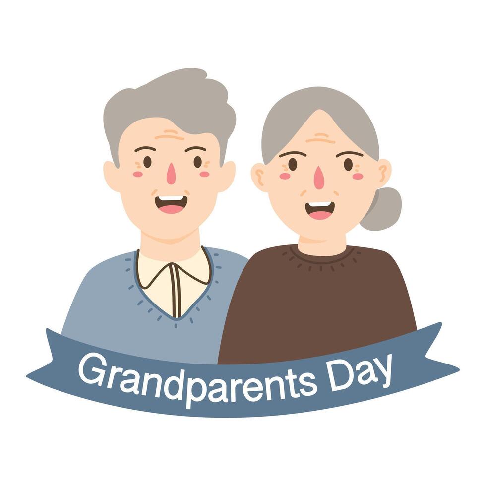 Grandmother and grandfather, happy grandparents day vector