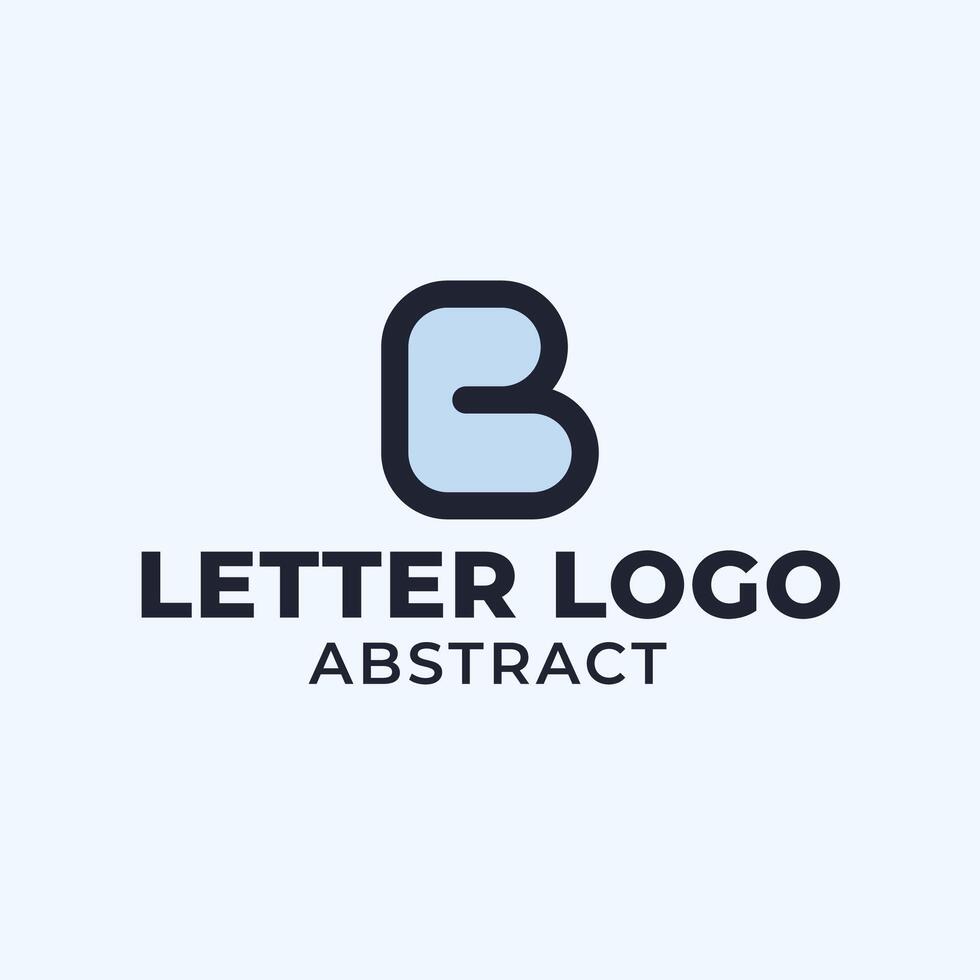 Modern Abstract letter B Logo template. Corporate Flat logo design. Minimal symbol Shape with cool color scheme. vector