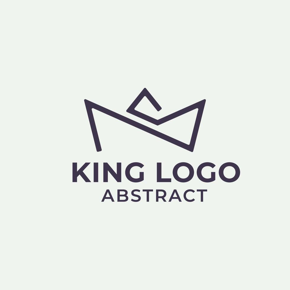King Logo Design. Modern Crown Abstract Logo template. Corporate Flat logo design. Minimal symbol Shape with cool color scheme. vector