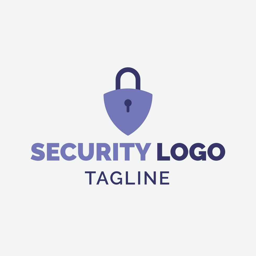 Security Logo Design. Modern Lock Abstract Logo template. Corporate Flat logo design. Minimal symbol Shape with cool color scheme. vector