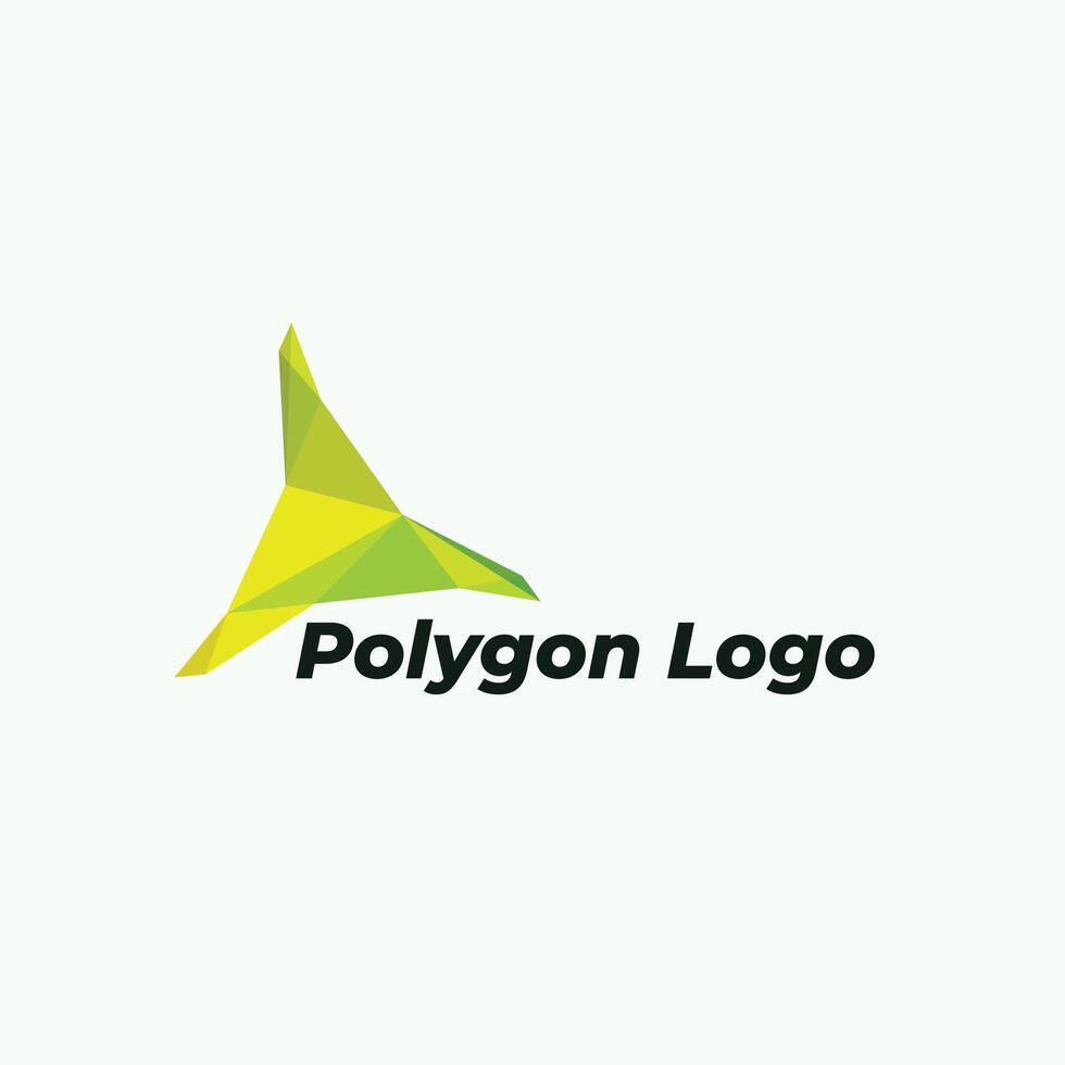 Modern Abstract Polygon Logo template. Corporate Flat logo design. Minimal symbol Shape with cool color scheme. vector