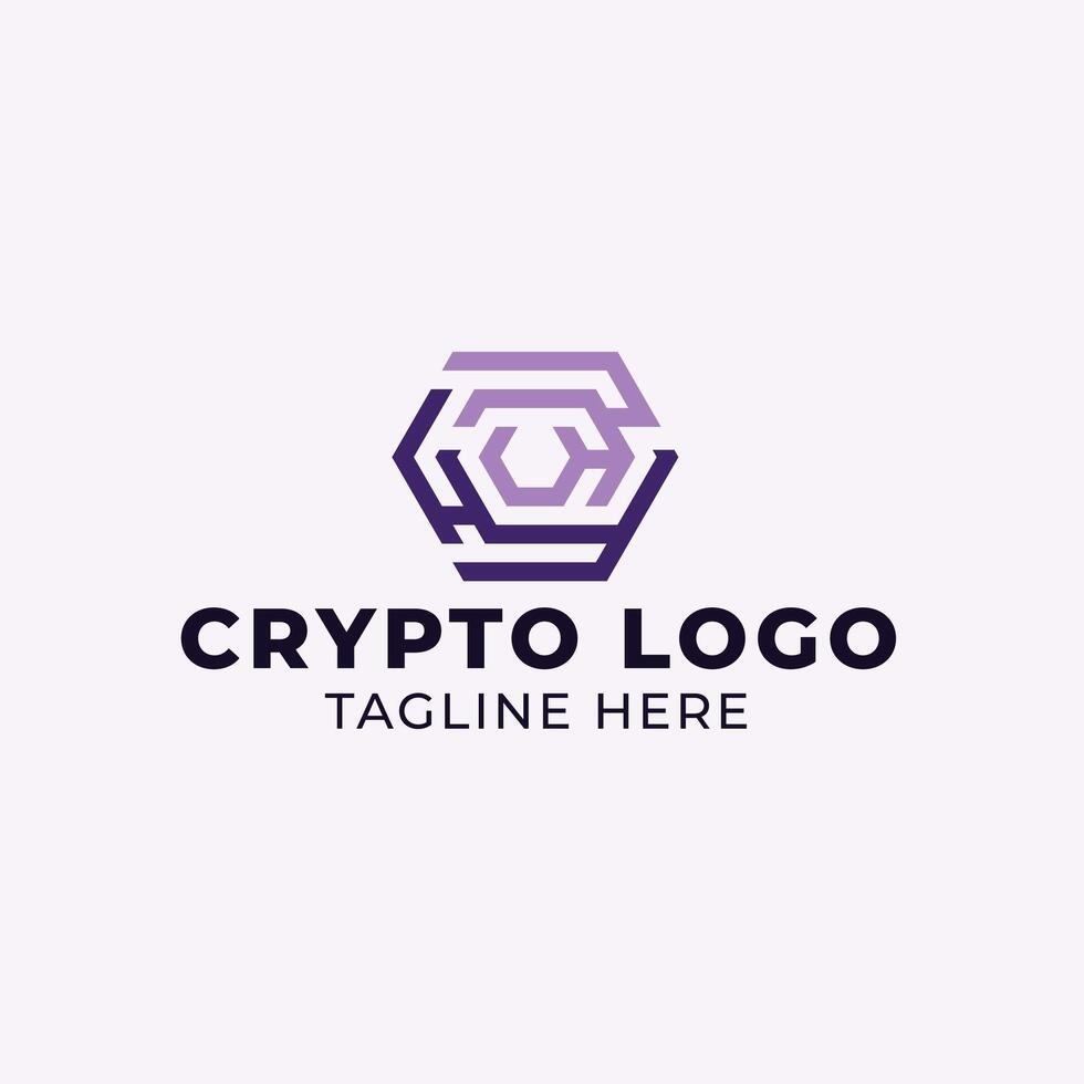 Crypto Logo Design. Modern Abstract Logo. Corporate Flat logo design template. Minimal symbol Shape with cool color scheme. vector