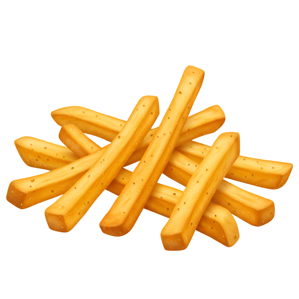A pile of golden fries arranged on a plain surface ready to be enjoyed as a tasty snack now transparent background png