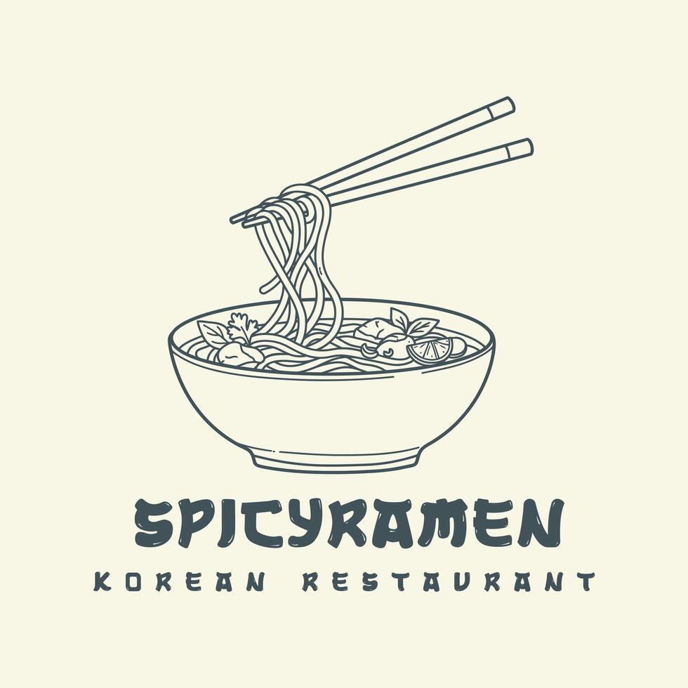 Noodle logo can be used for fast food restaurants with its modern and stylish design. vector