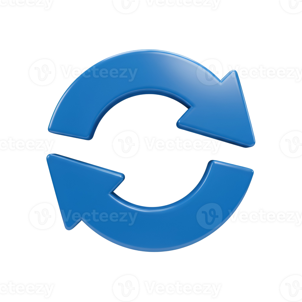 A pair of blue arrows forming a loop against a plain backdrop suggesting a cyclical process or refresh transparent background png