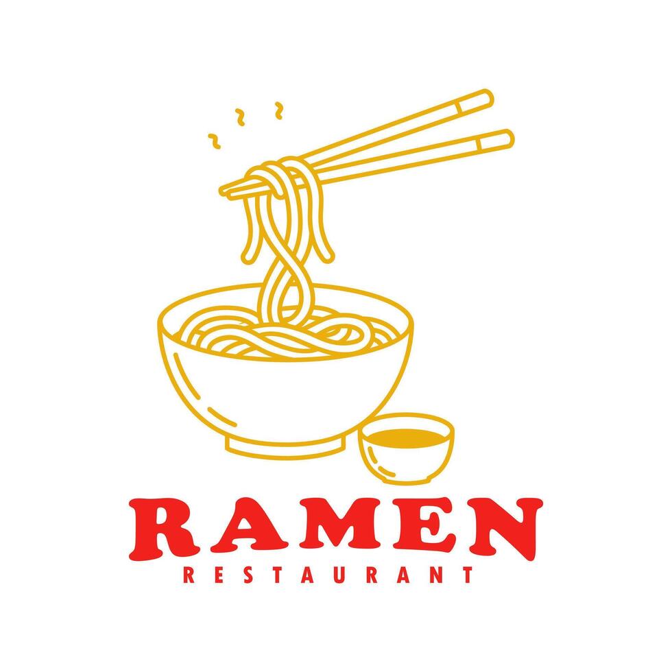 Noodle logo can be used for online and physical businesses. vector