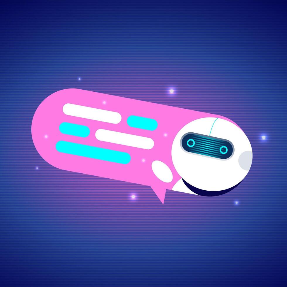 Futuristic Chatbot Technology Interface with AI Communication vector