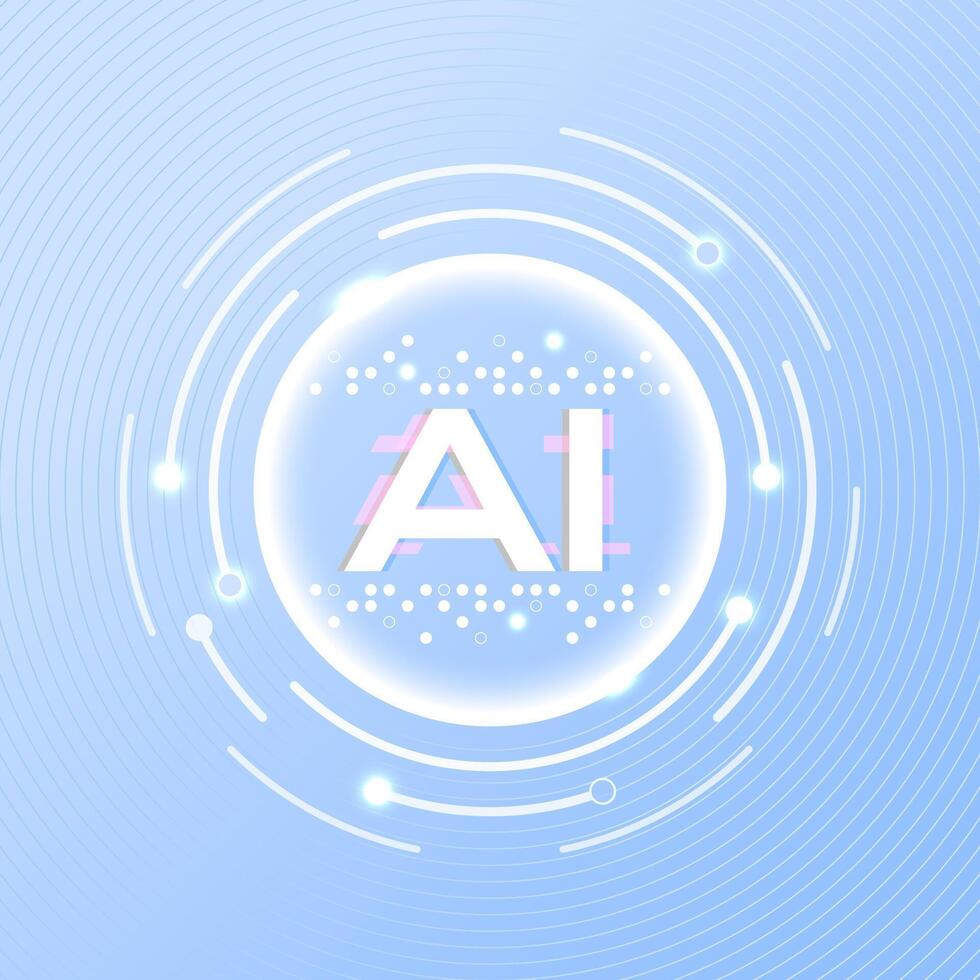 The concept of artificial intelligence AI light background vector