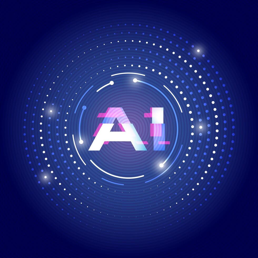 Futuristic AI Sphere with Glowing Digital Aesthetics vector