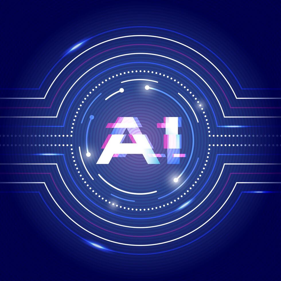 Artificial intelligence AI futuristic sphere with a wireframe vector