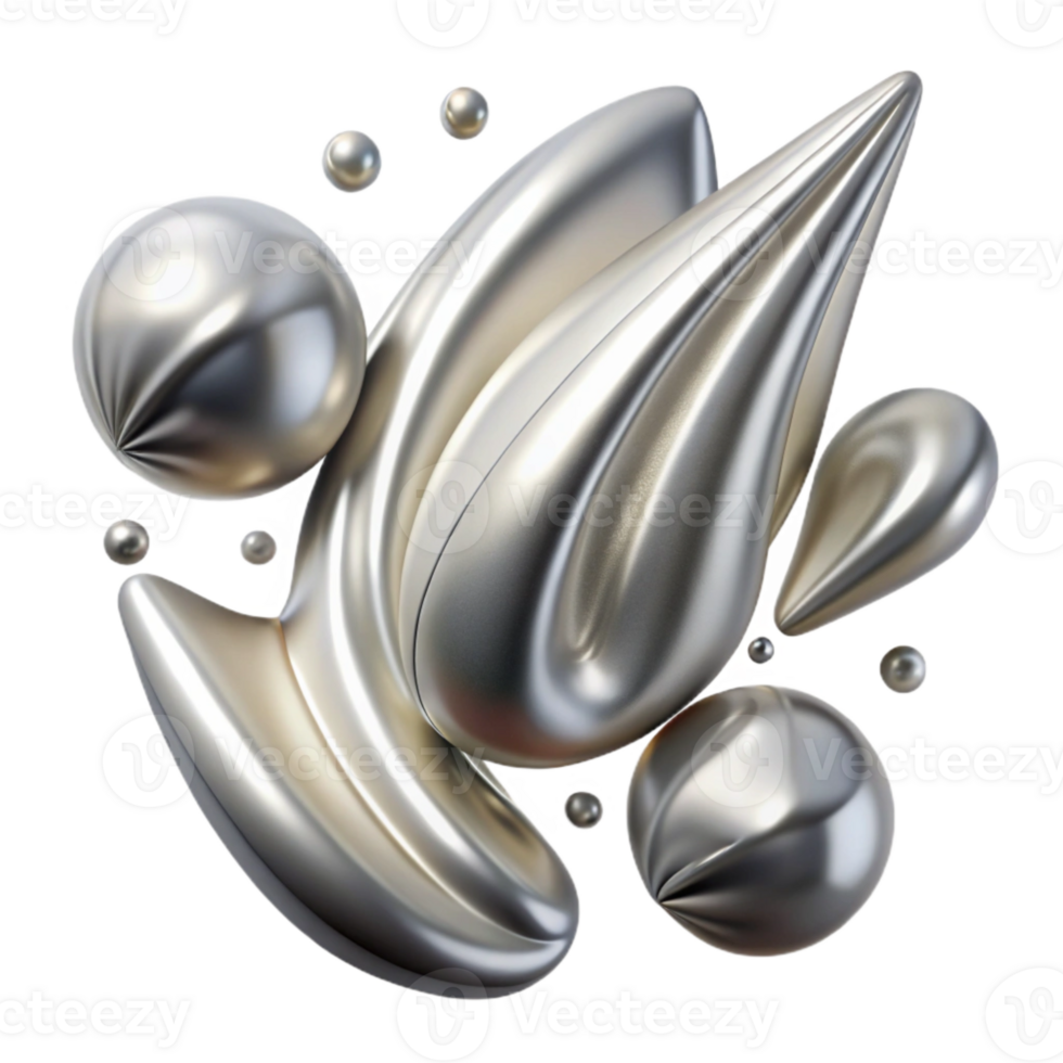 impressive classic Silver Metallic Paint Strokes Isolated for Graphic Design professional png