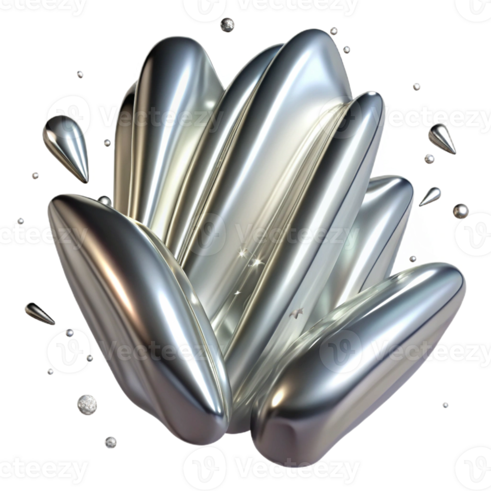magnificent abstract Silver Metallic Paint Strokes Isolated for Graphic Design original png