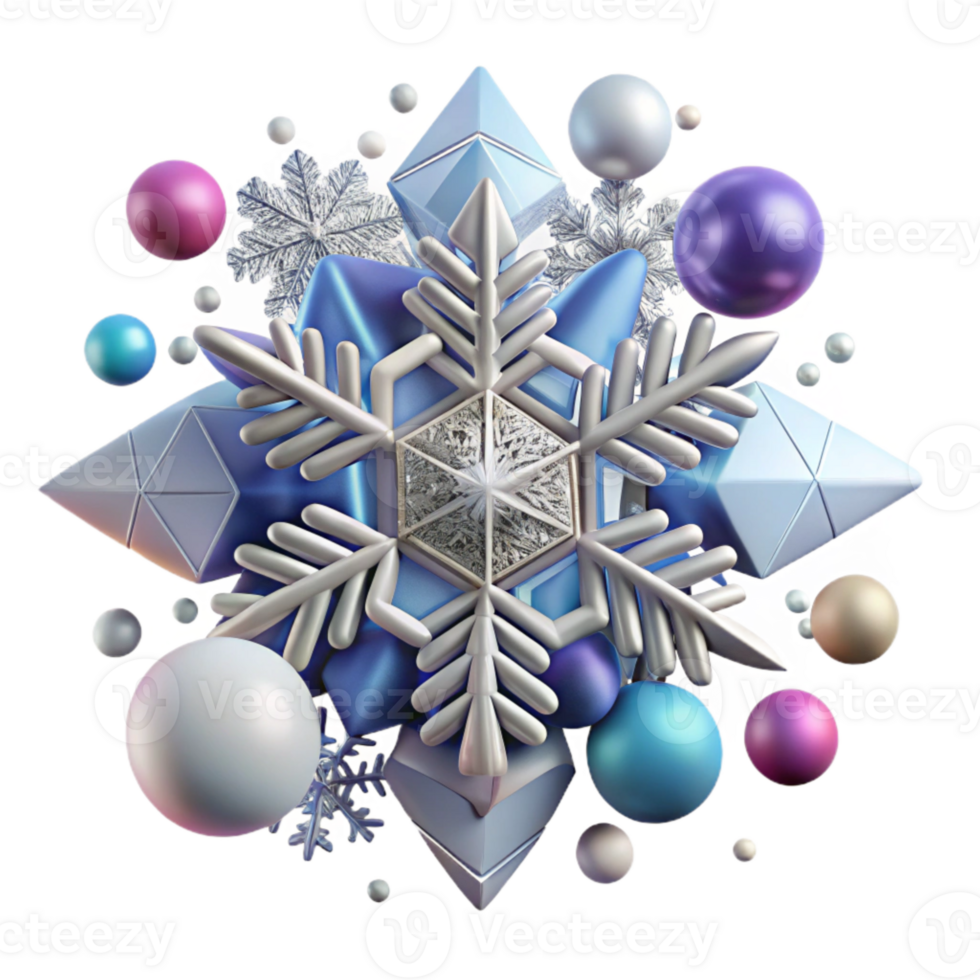 impressive classic Snowflake Winter Crystal Design Cutout png