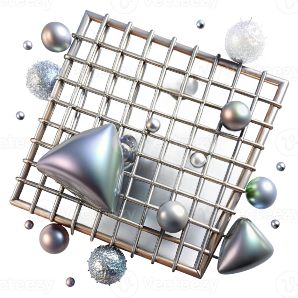 extraordinary vintage Silver Metal Grid Isolated for Industrial Backgrounds genuine png