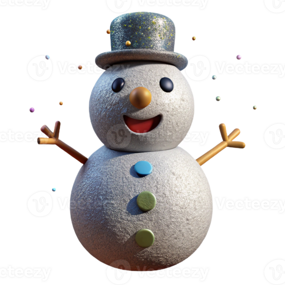 wonderful contemporary Snowman Coal Eyes Carrot Nose Isolated for Winter Character high resolution png