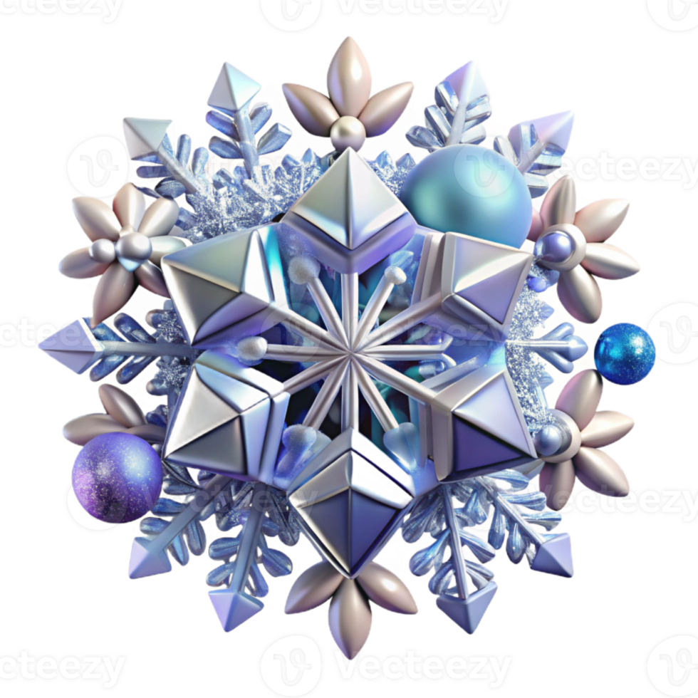 magnificent traditional Snowflake Winter Crystal Design Cutout high resolution png