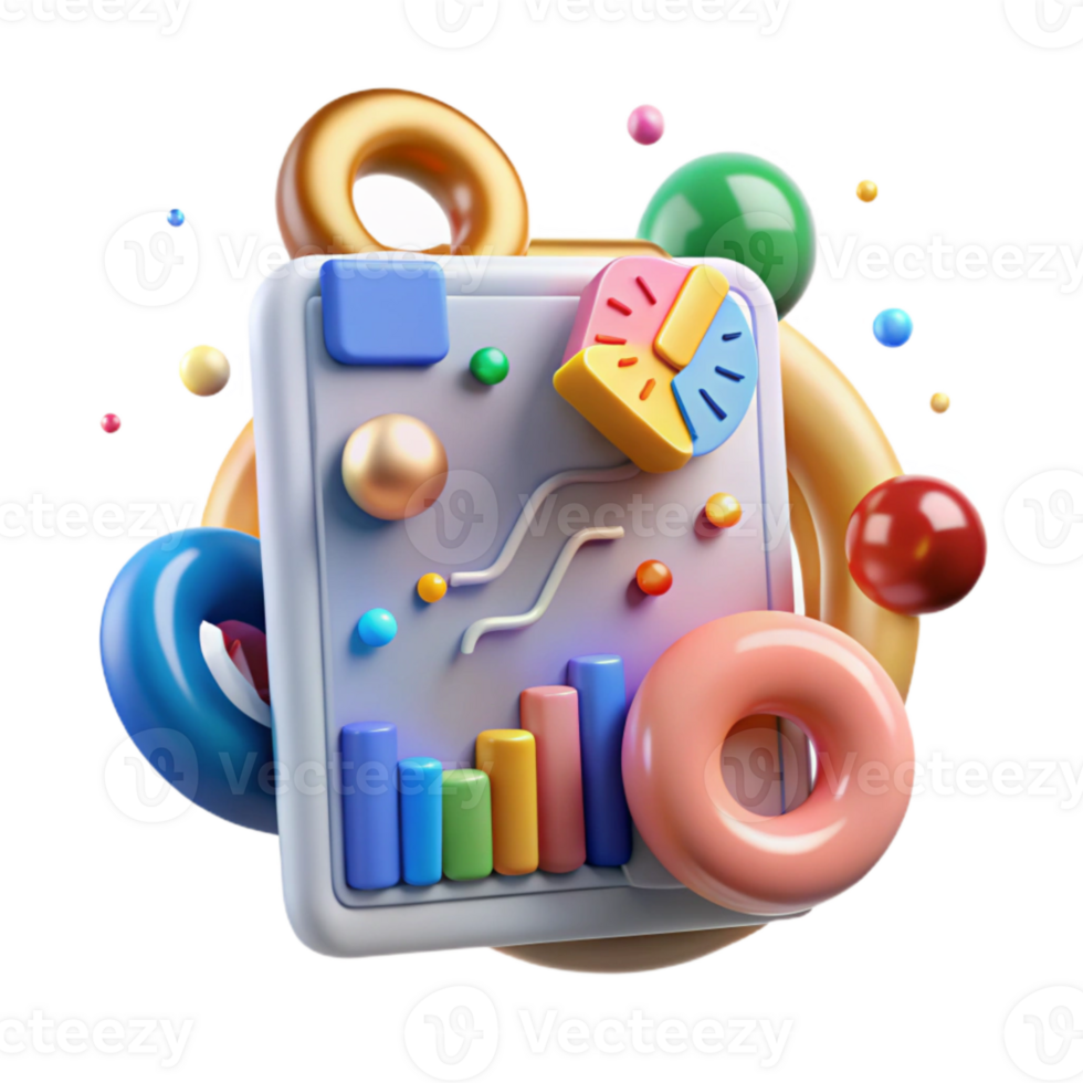 stunning creative Social Media Analytics Report Isolated for Performance Tracking professional png