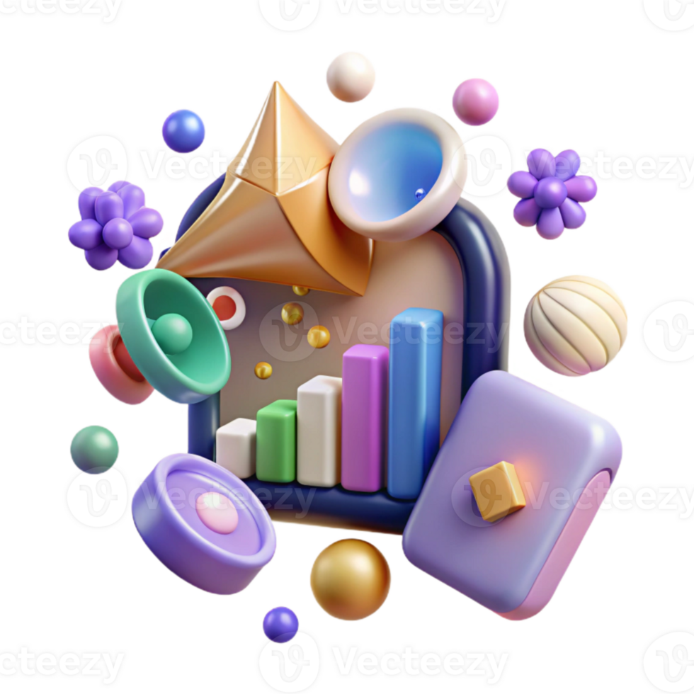 stunning abstract Social Media Marketing Trends Report Isolated for Industry Updates original png