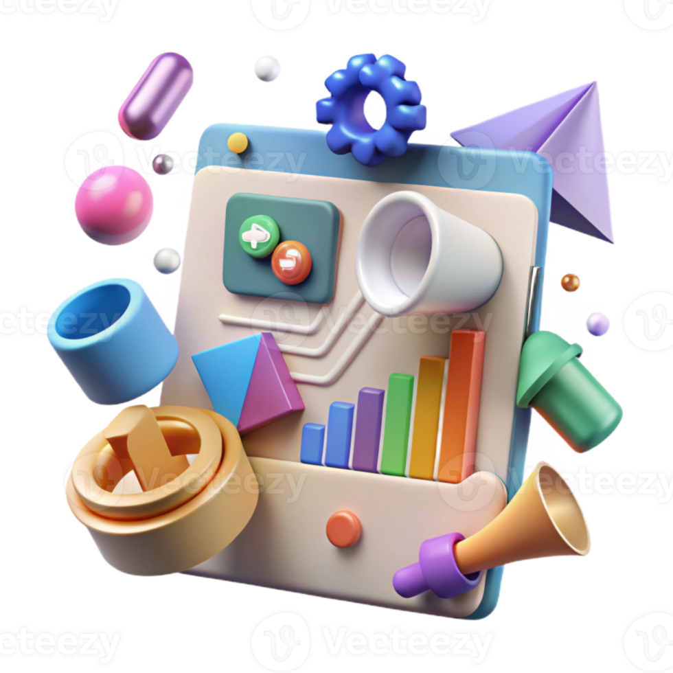 magnificent abstract Social Media Marketing Trends Report Isolated for Industry Updates authentic png