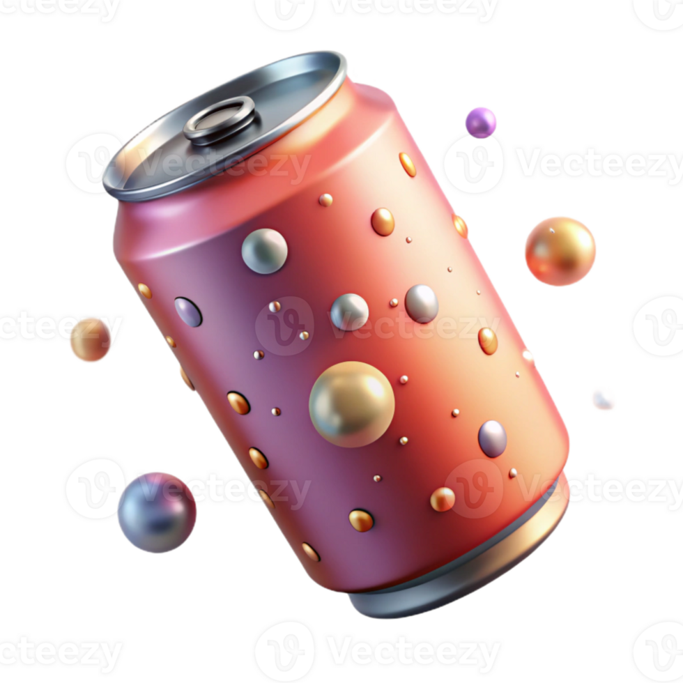 wonderful modern Soft Drink Can with Bubbles Transparent for Beverage Ads exclusive png