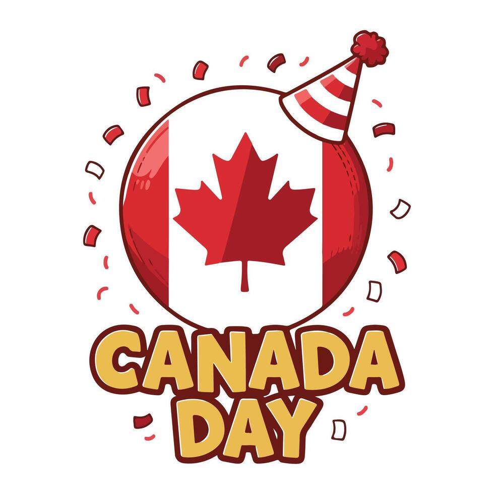 Canada Day Balloons and Striking Lettering Illustration vector