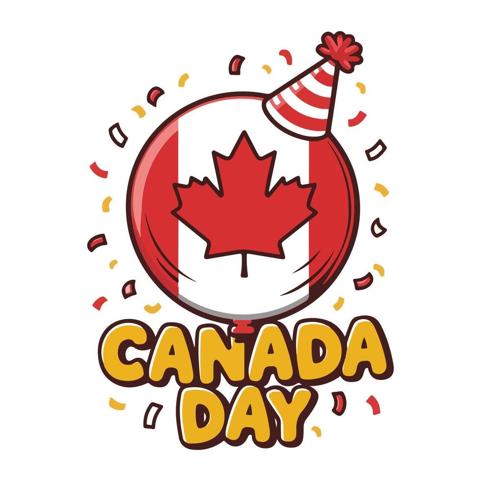 Canada Day Celebration Balloon Art with Strong Typography vector